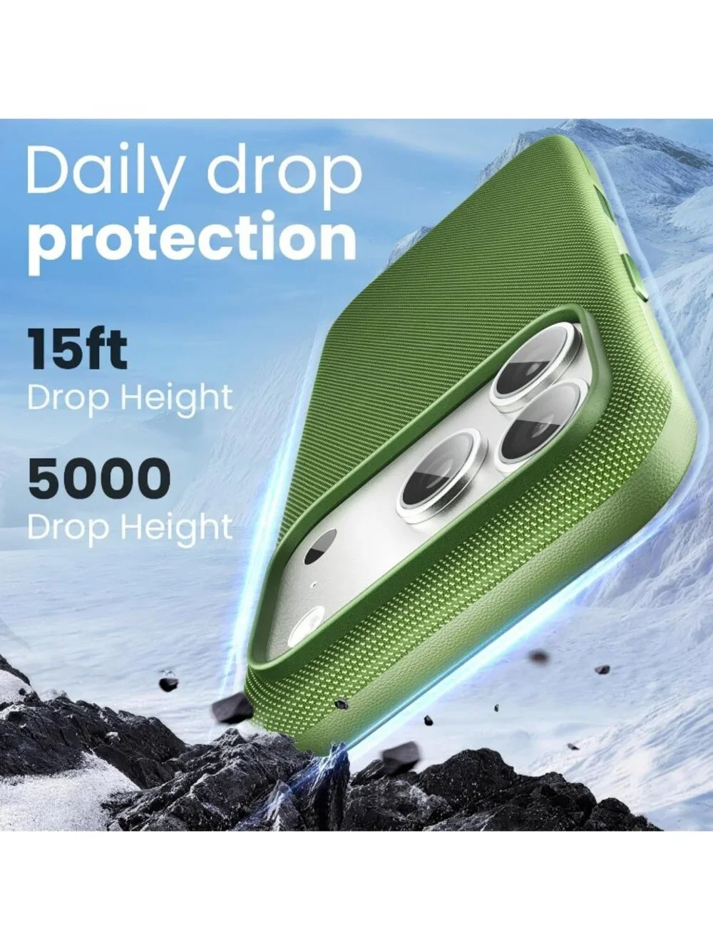 iPhone 18 Pro Max Green Techwoven Drop Protection Shockproof Skin-Friendly Case